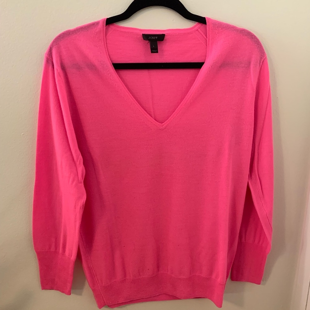 JCrew Vneck Sweater- pink